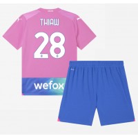 Camiseta AC Milan Malick Thiaw #28 Tercera Equipación Replica 2023-24 para niños mangas cortas (+ Pantalones cortos)